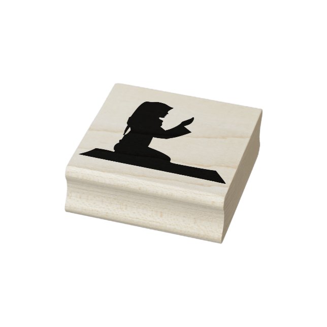 girl offering prayers art stamp (Stamp)
