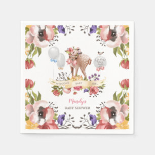 Girl Oh Deer Baby Shower Napkin