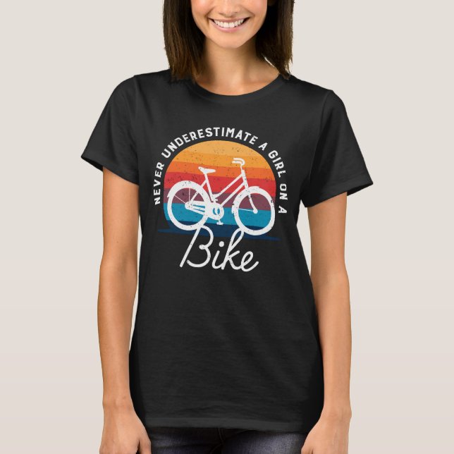 Girl On A Bike Funny Biker Cyclist Mountain Biker T-Shirt (Front)