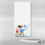 Girl On A Bike Magnetic Notepad Gift Romantic Love<br><div class="desc">Happy Young Girl On A Bike - Romantic Love Hearts and Flowers Fun Drawing - Choose / Add Your Unique Text and Colours - Make Your Special Gift - Resize and move or remove and add elements / text with customisation tool ! - Drawing and Design by MIGNED. You can...</div>