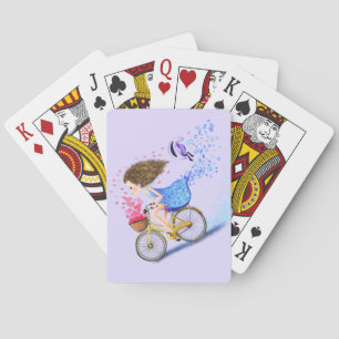 Girl On A Bike Playing Cards Romantic Gift Love