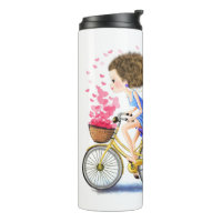 Girl On A Bike Thermal Tumbler Romantic Love