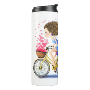 Girl On A Bike Thermal Tumbler Romantic Love