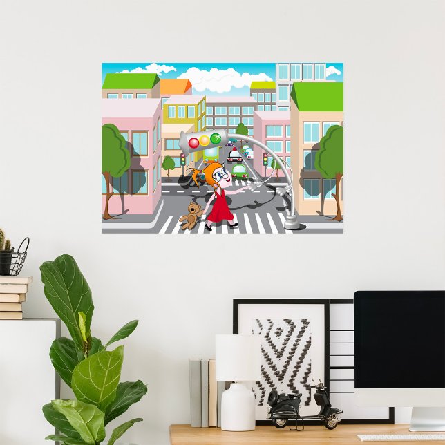 Girl On A Pedestrian Crossing Poster (Creator Uploaded)