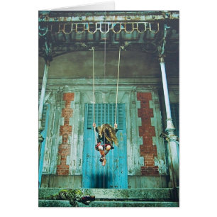 Girl on a Swing Card