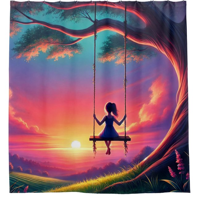 Girl on a Swing Shower Curtain (Front)