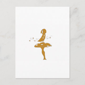 Girl on a toadstool postcard