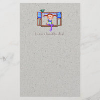 Girl On a Window Sill Pixel Art