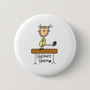 Girl on Balance Beam 6 Cm Round Badge