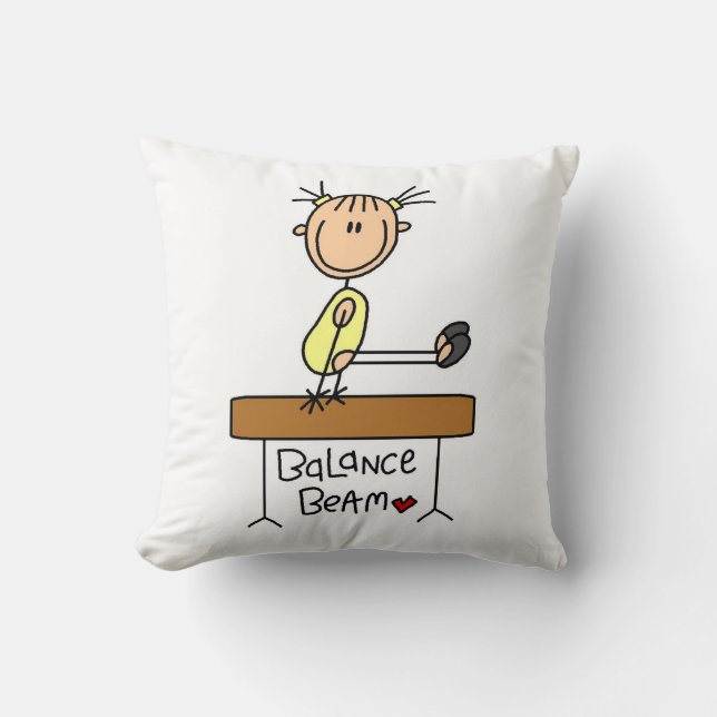 Girl on Balance Beam Cushion (Front)
