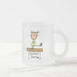 Girl on Balance Beam Tshirts and Gifts Frosted Glass Coffee Mug