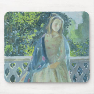Girl on Balcony, 1900 Mouse Mat