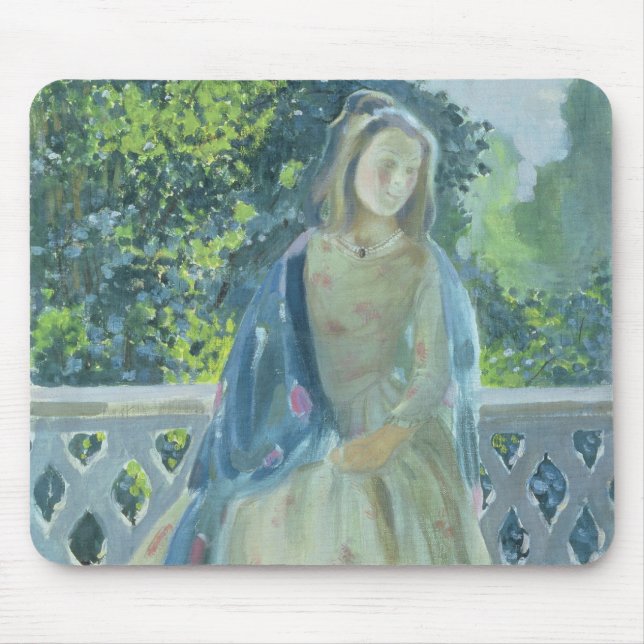 Girl on Balcony, 1900 Mouse Mat (Front)