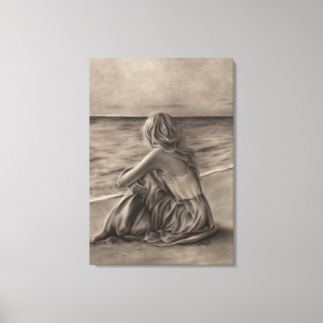 Girl on beach Canvas Print (Front)