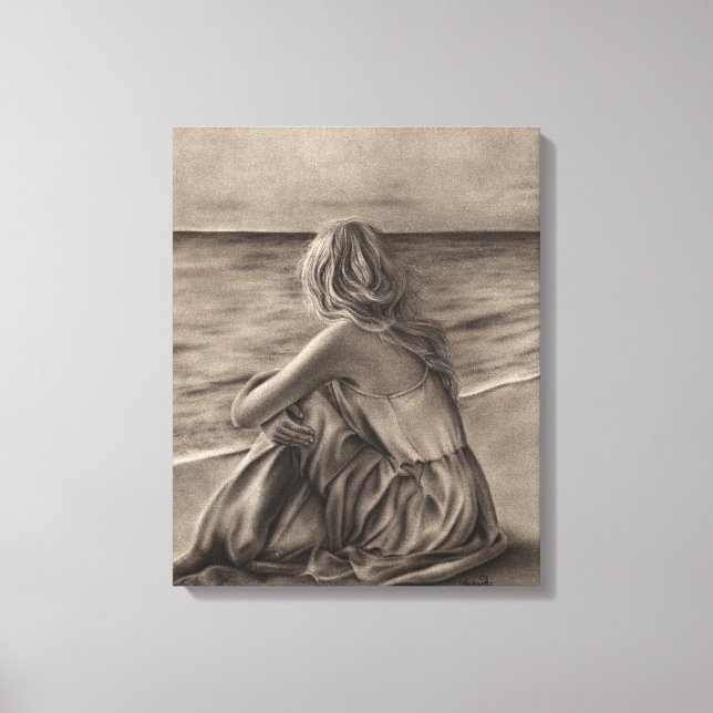 Girl on beach Canvas Print (Front)