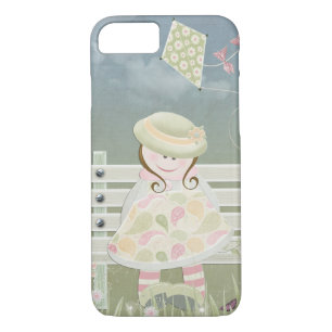 girl on bench with kite iPhone 8/7 case