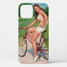 "Girl on Bicycle" iPhone 12 Case