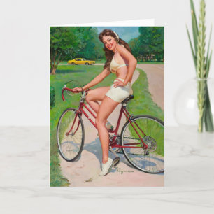 "Girl on Bicycle" Note Card