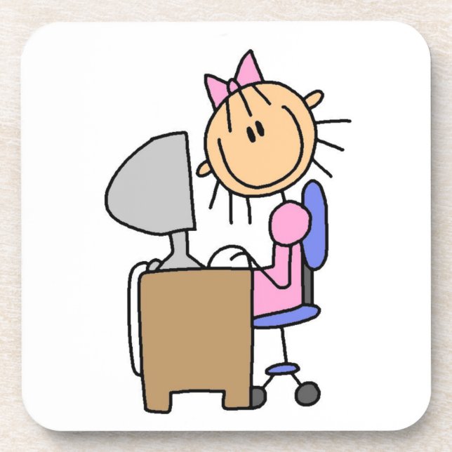 Girl on Computer Coaster (Front)