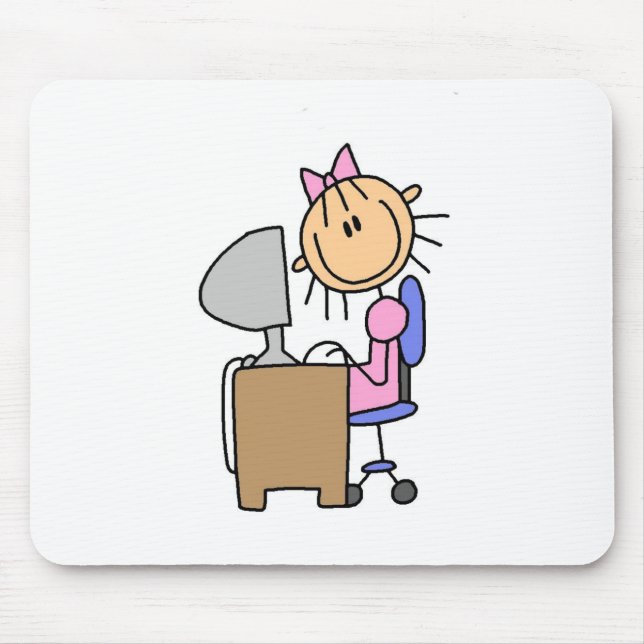 Girl on Computer Mouse Mat (Front)