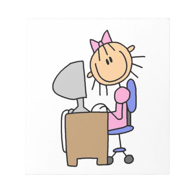 Girl on Computer Notepad (Front)