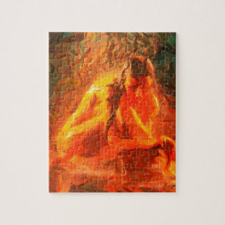 Girl on Fire - Passionate Fire Art Jigsaw Puzzle