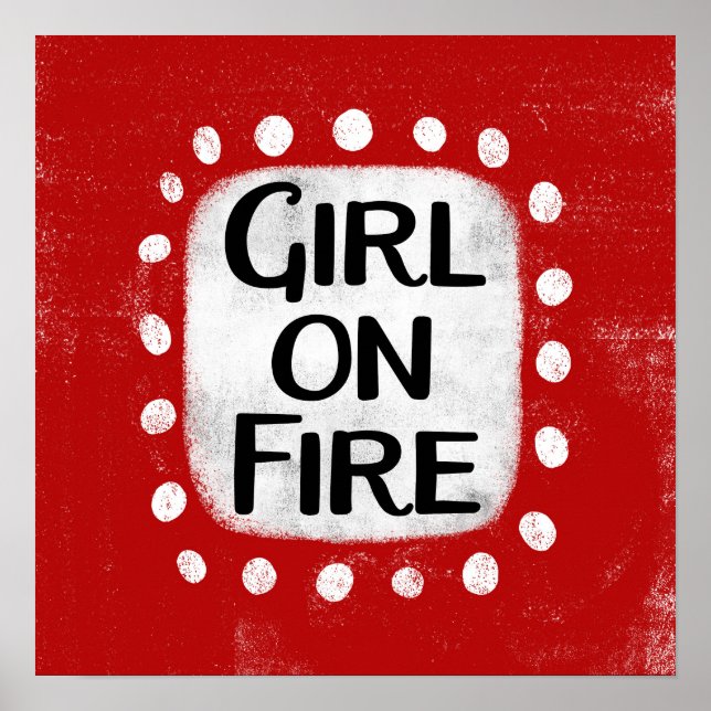 Girl On Fire Poster Wall Art (Front)