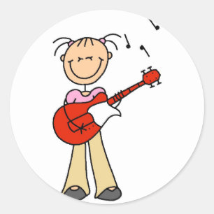 Girl On Guitar Sticker