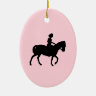 Girl on Horse / Pony Pink Ceramic Tree Decoration