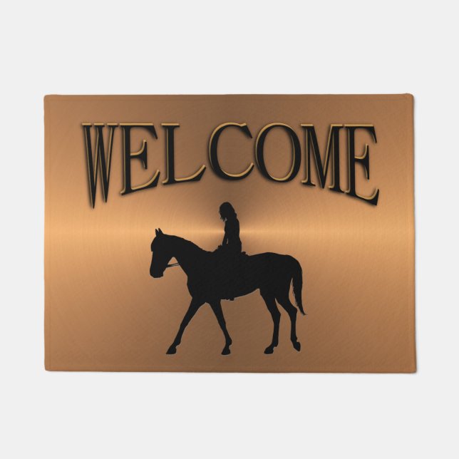 Girl on Horse Welcome Doormat (Front)