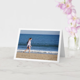 Girl on Playa de la Malvarrosa de Valencia Card
