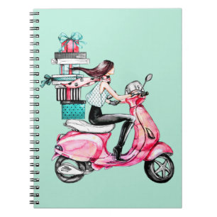 Girl on Scooter Notebook