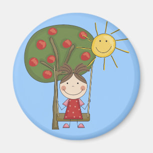 Girl on Swing  T-shirts and Gifts Magnet