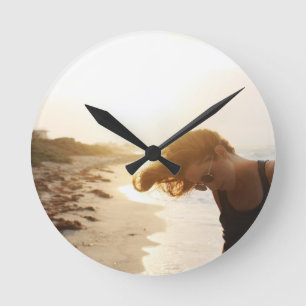 Girl on the Beach Acrylic Wall Clock