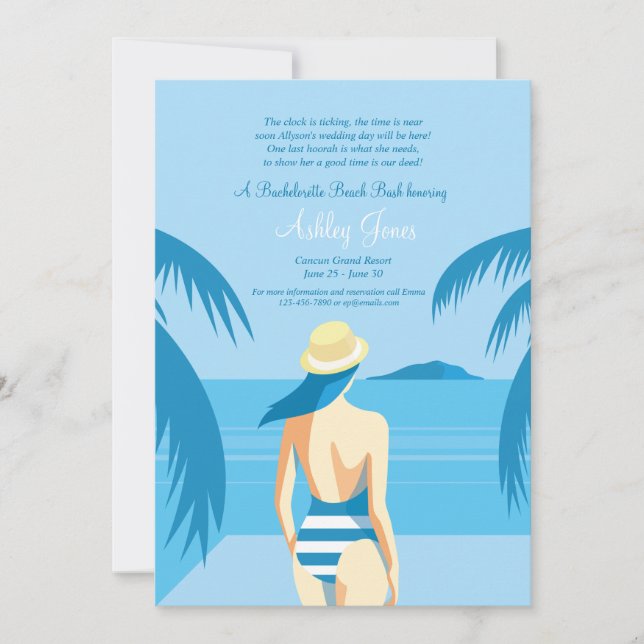 Girl On The Beach Invitation (Front)