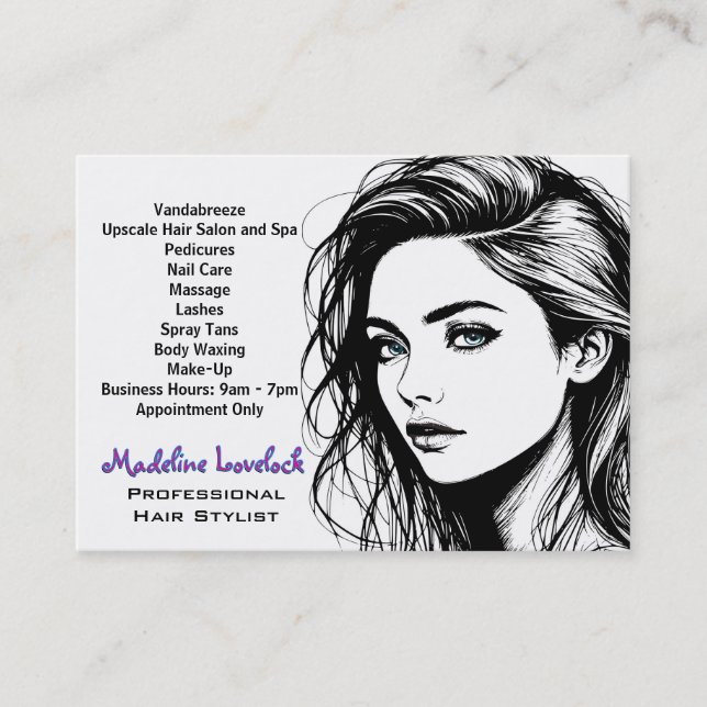 Girl on the Go Hairstylist Salon Professional Business Card (Front)