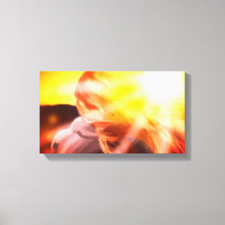Girl on the sunset. Illustration-Poster-Canvas Canvas Print