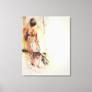 girl on the swing canvas print