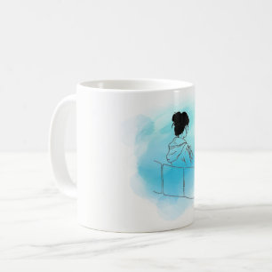 Girl On The Tube Quirky Illustration Mug