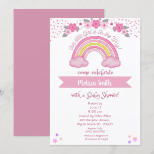 Girl on the Way Rainbow Baby Shower Invitation
