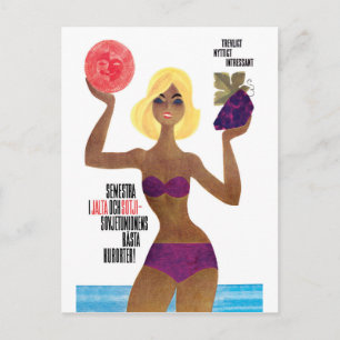 Girl on Yalta and Sochi Postcard