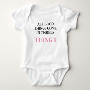 girl one piece for triplets, triplets gift idea,  baby bodysuit