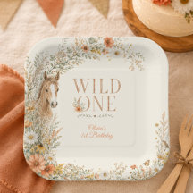 Girl Orange Wildflower Horse First Birthday