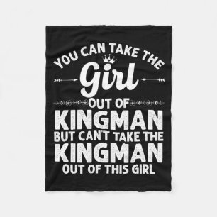 Girl Out Of Kingman Az Arizona Gift Funny Home Fleece Blanket