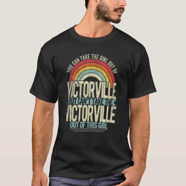 Girl Out Of Victorville California Hometown Home V T-Shirt (Front)