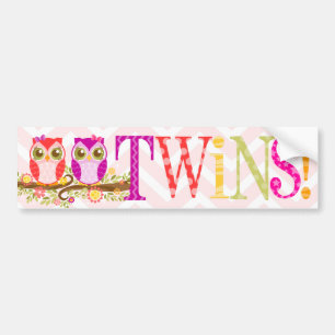 Girl Owl TWINS! Bumper Sticker