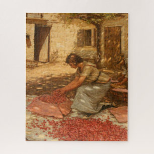 Girl Packing Cherries in Provence (France) Jigsaw Puzzle