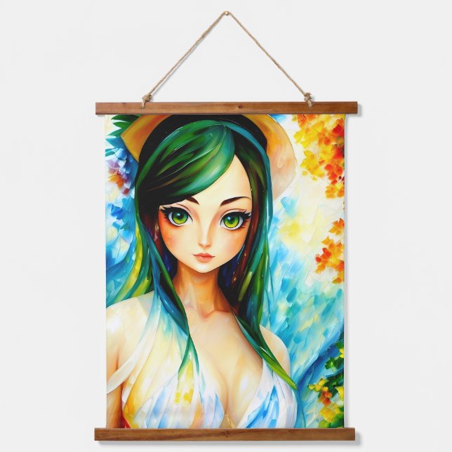 girl painting hanging tapestry (Front)