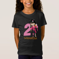 Girl Parrot 2nd Birthday party pirate T-Shirt