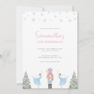 Girl Pastel Pink Nutcracker Birthday Invitation